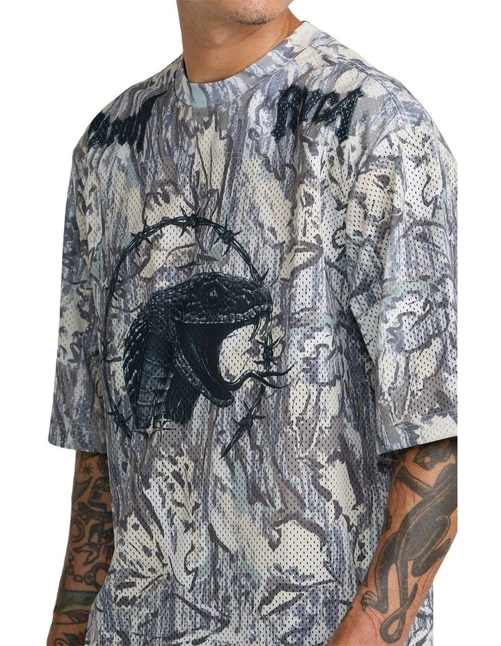 Tapout Mesh Jersey T-Shirt in Camo image 4