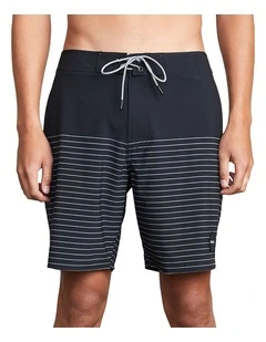 Steady Stripe Trunk 18 Boardshorts in Black