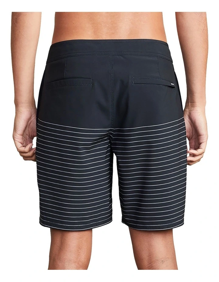 Steady Stripe Trunk 18 Boardshorts in Black image 2