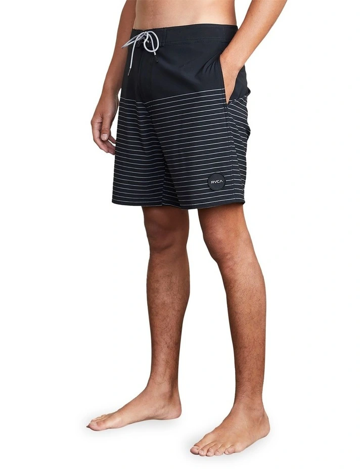 Steady Stripe Trunk 18 Boardshorts in Black image 3