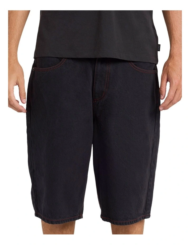 Dayshift Baggy 23.5 Denim Shorts in Black image 2