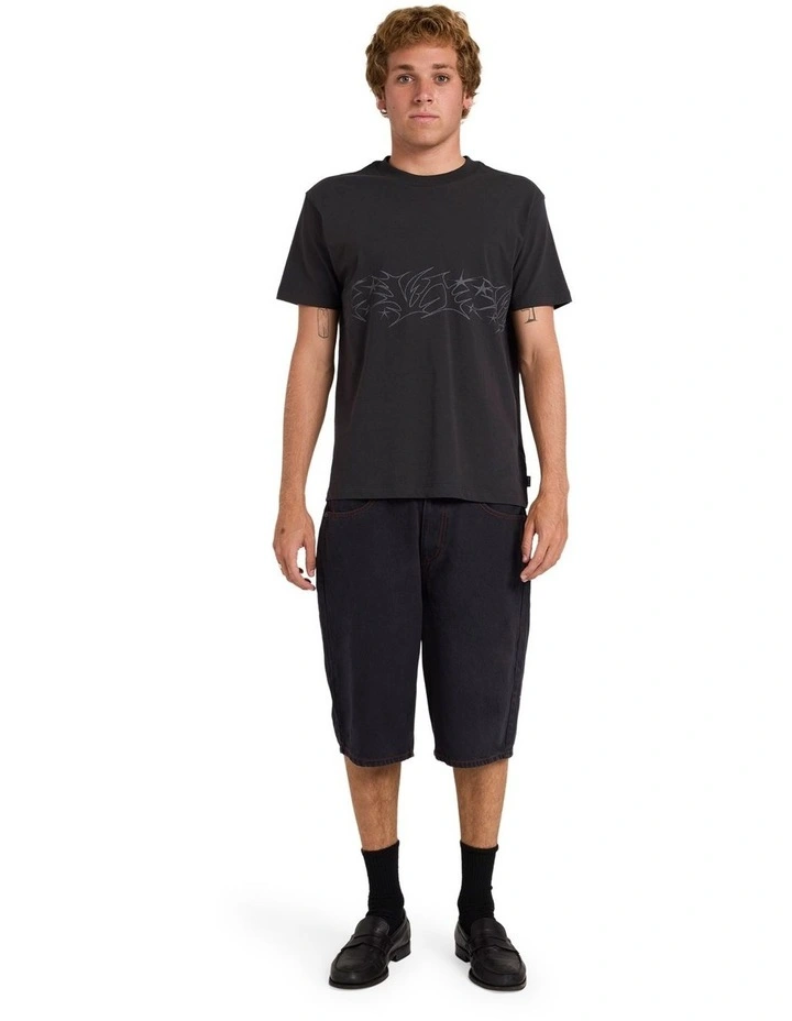 Dayshift Baggy 23.5 Denim Shorts in Black image 3