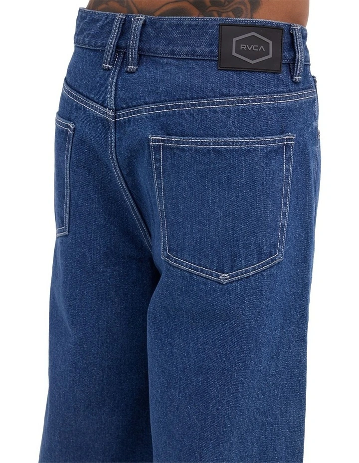 Dayshift Baggy 23.5 Denim Shorts In Blue Collar image 4