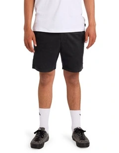 Escape Elastic Cord 17 Elastic Waist Shorts in Black