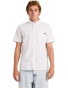 Pinstripe Short Sleeve Shirt in White
