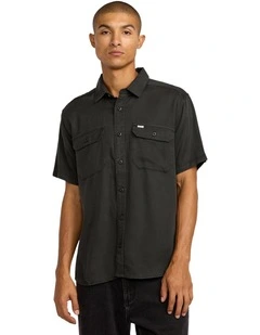 Vacancy Utility Short Sleeve Shirt in Pirate Black