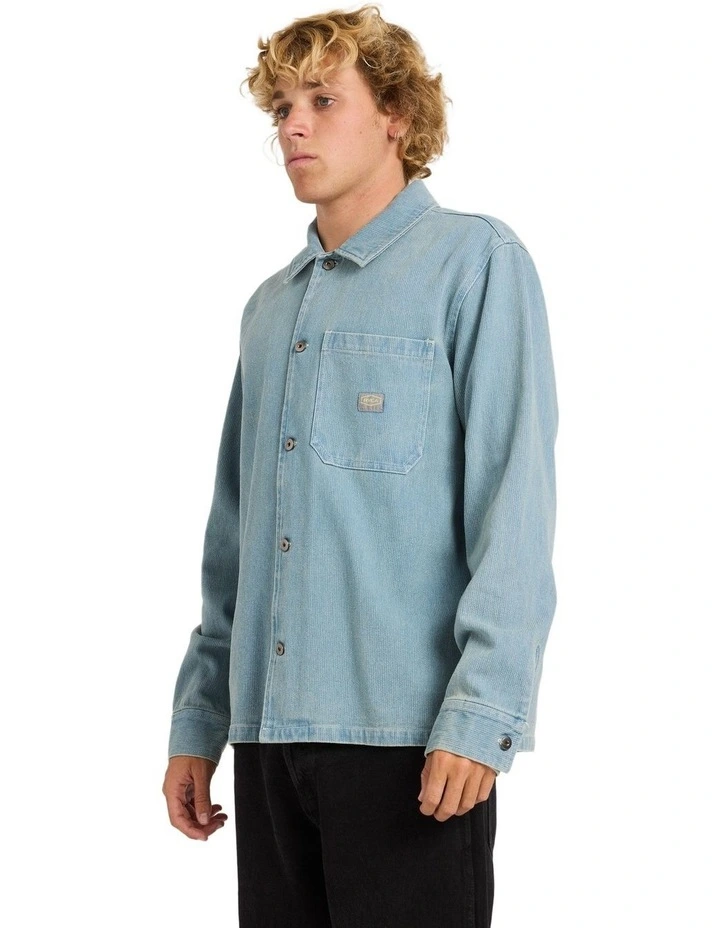 Seer Overshirt Long Sleeve Shirt in Blue Collar image 3