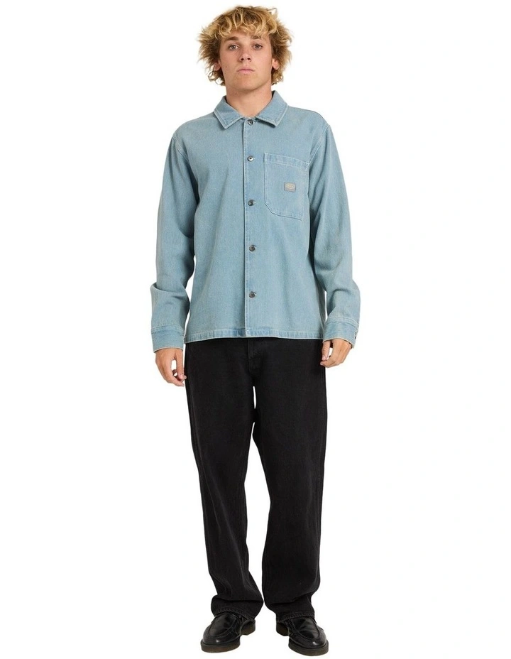 Seer Overshirt Long Sleeve Shirt in Blue Collar image 5