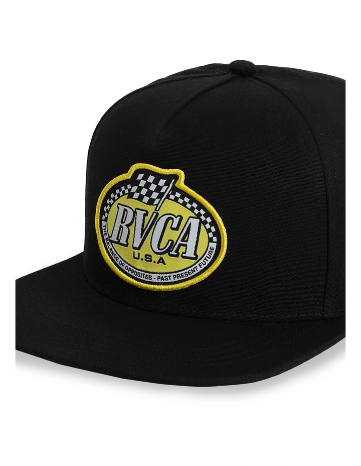 Speed Check Snapback Cap in Black image 3