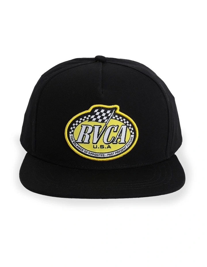 Speed Check Snapback Cap in Black image 4