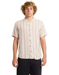 Beat Stripe Shirt in Light Khaki