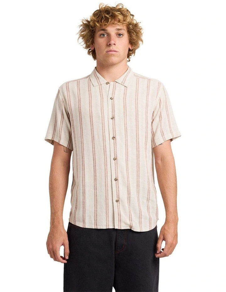 Beat Stripe Shirt in Light Khaki image 1