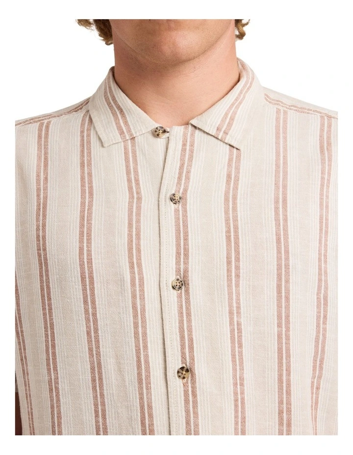 Beat Stripe Shirt in Light Khaki image 4