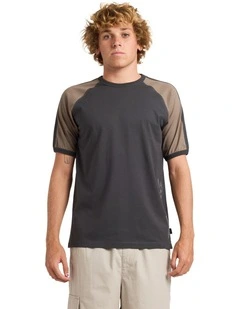 Stitch Raglan T-Shirt In Pirate Black