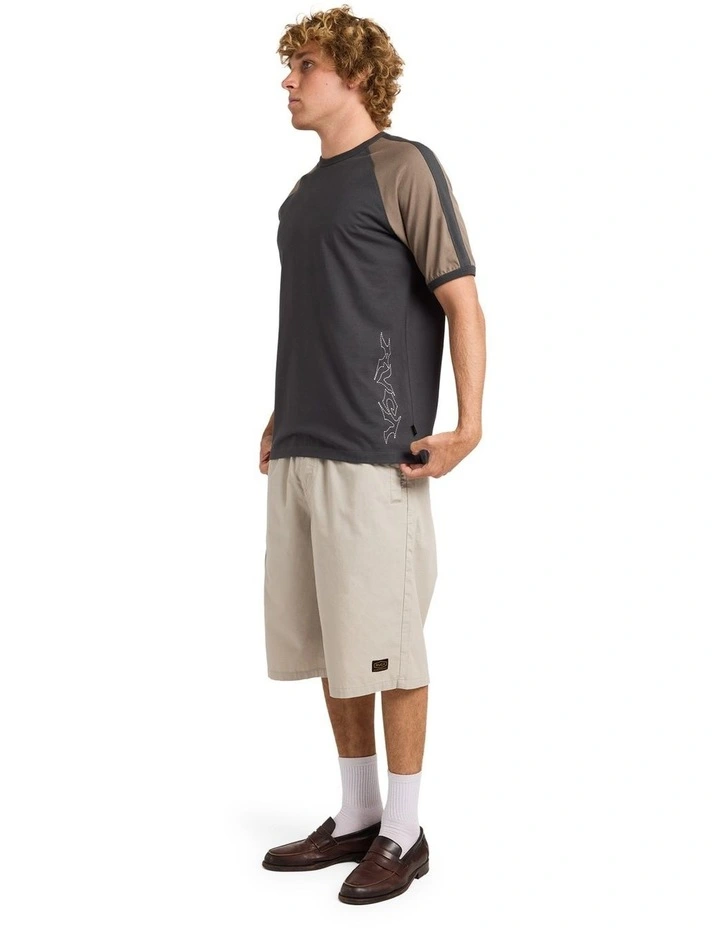 Stitch Raglan T-Shirt In Pirate Black image 4