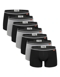 7-Pack Men's Bamboo Trunks in Carbon