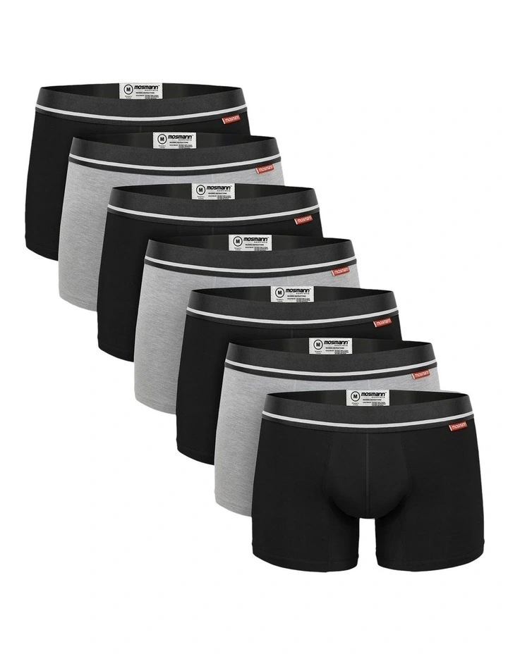 7-Pack Men's Bamboo Trunks in Carbon image 1