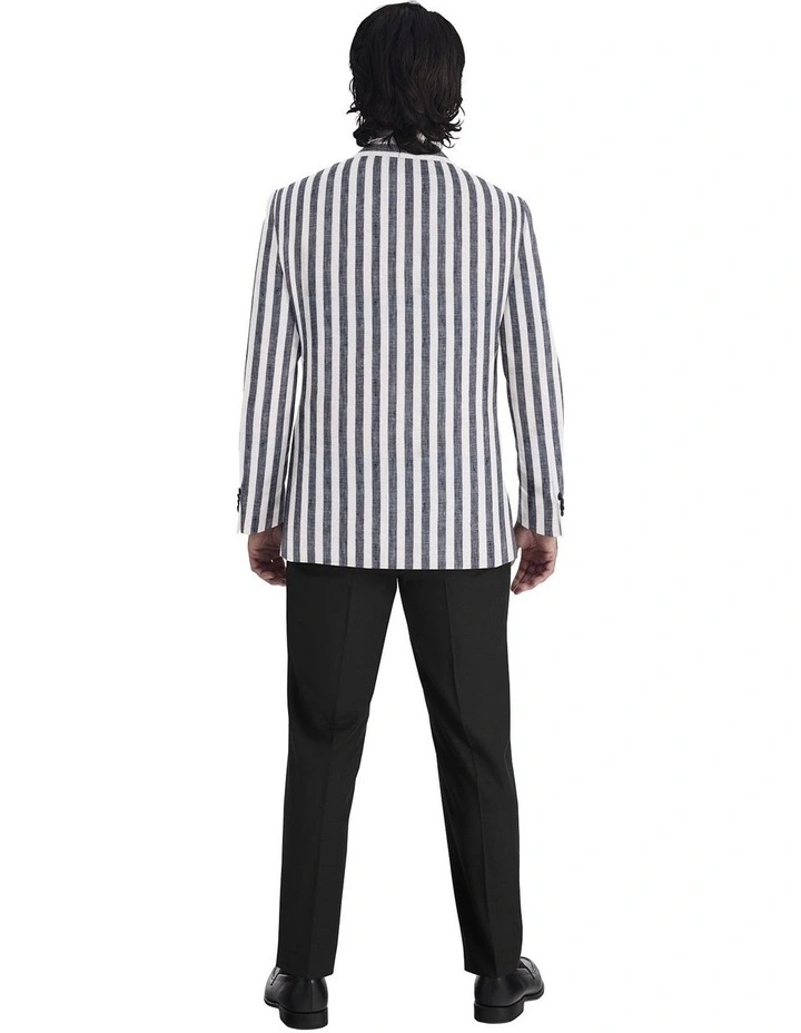 The Steen Stripe Linen Blazer in Grey image 2