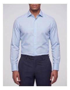 Aldwych Non Iron Check Shirt in Baby Blue