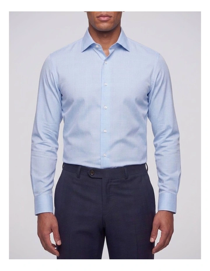 Aldwych Non Iron Check Shirt in Baby Blue image 1