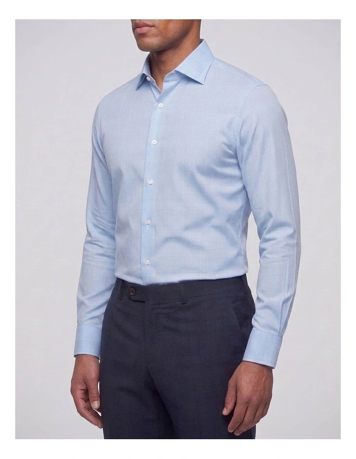 Aldwych Non Iron Check Shirt in Baby Blue image 2