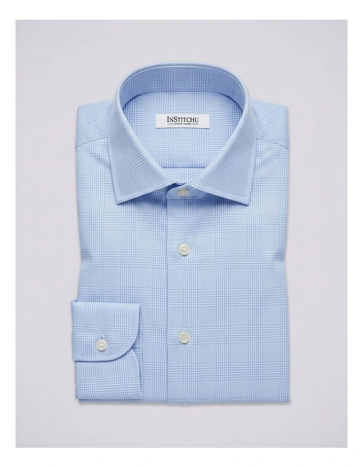 Aldwych Non Iron Check Shirt in Baby Blue image 3