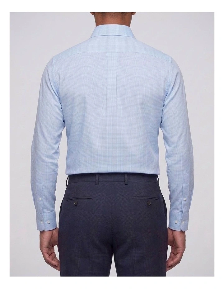Aldwych Non Iron Check Shirt in Baby Blue image 4