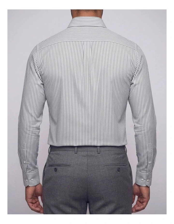 Luca Non Iron Stripe Shirt in Grey image 4