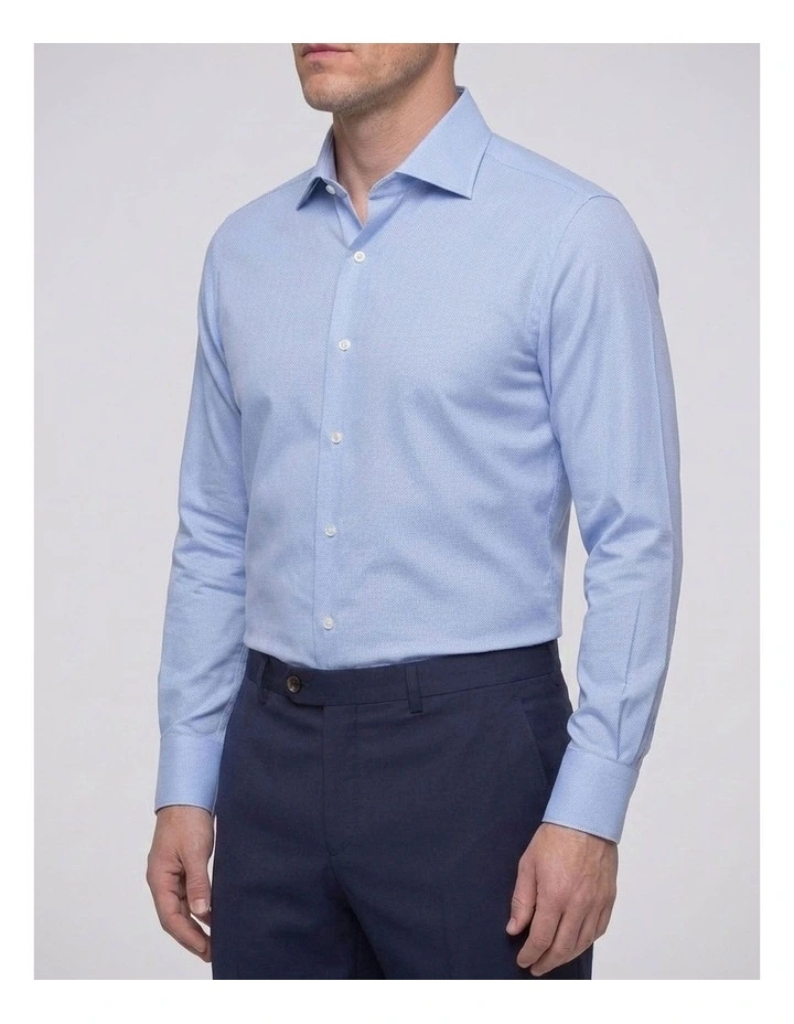 Aristotle Blue Textured Cotton Shirt image 2