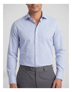 Austen Blue and White Pincheck Cotton Shirt