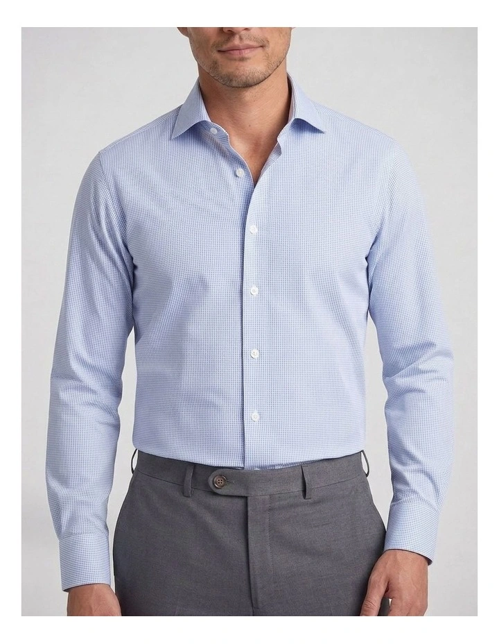 Austen Blue and White Pincheck Cotton Shirt image 1