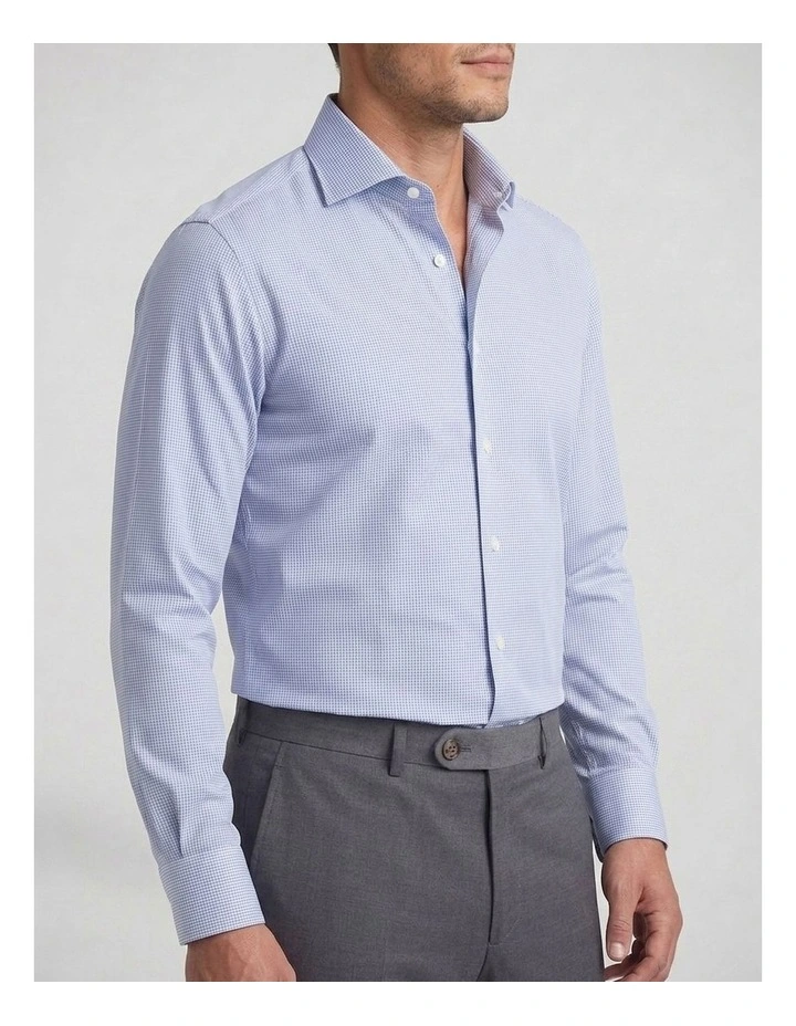 Austen Blue and White Pincheck Cotton Shirt image 2