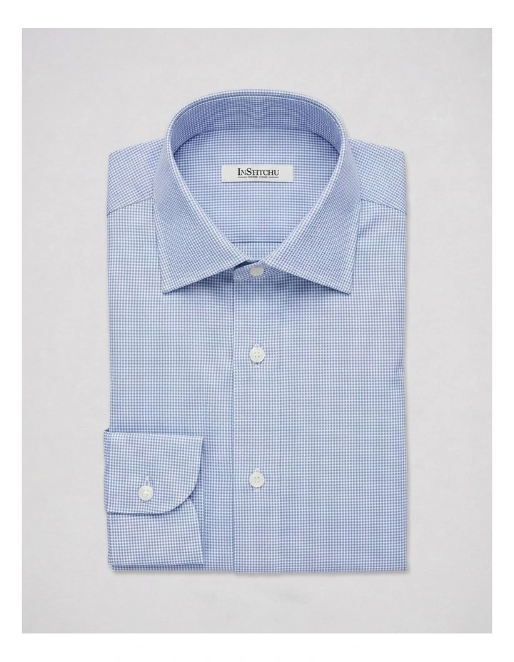 Austen Blue and White Pincheck Cotton Shirt image 3