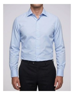 Carroll Blue Textured Cotton Shirt