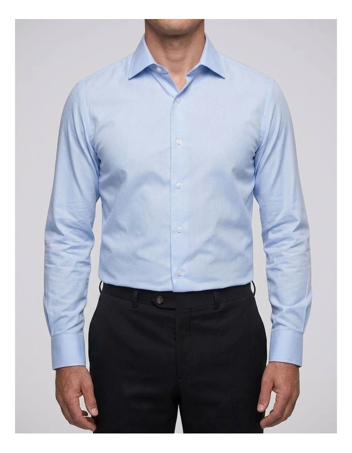 Carroll Blue Textured Cotton Shirt image 1