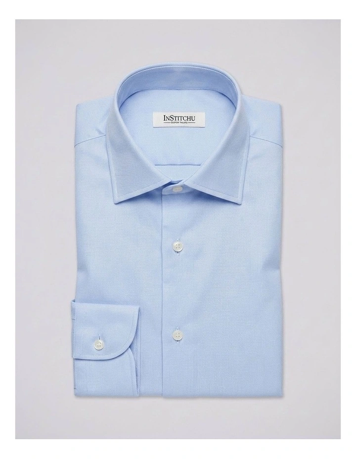 Carroll Blue Textured Cotton Shirt image 3