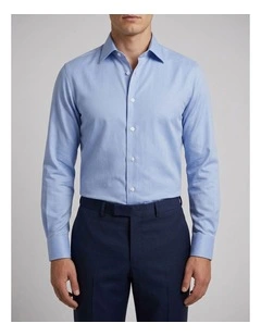 Duxbury Blue Dobby Cotton Shirt