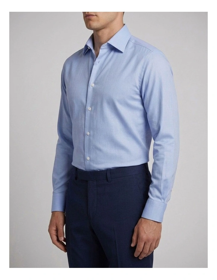 Duxbury Blue Dobby Cotton Shirt image 2