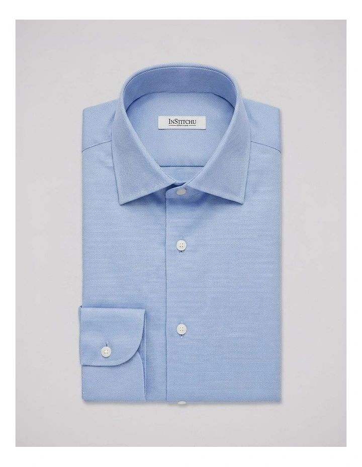 Duxbury Blue Dobby Cotton Shirt image 3