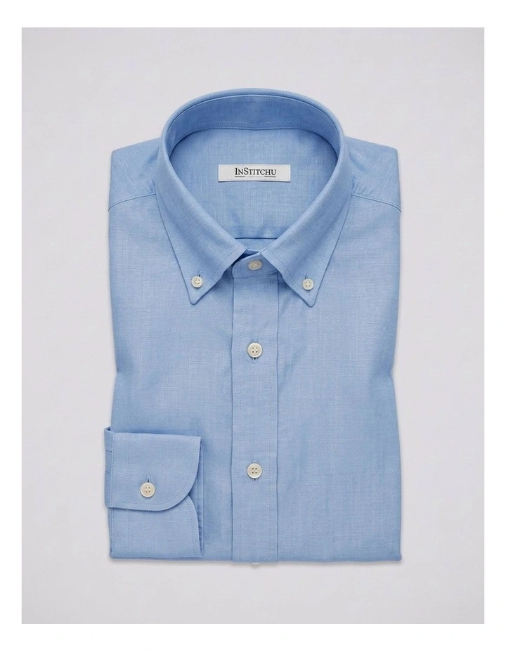 Fitzgerald Blue Cotton Linen Blend Shirt image 3