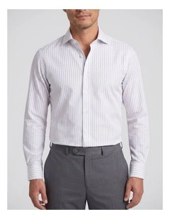 Gilligan Navy and White Pinstripe Cotton Shirt