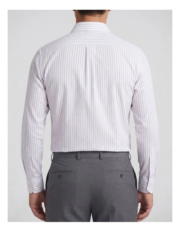 Gilligan Navy and White Pinstripe Cotton Shirt image 4
