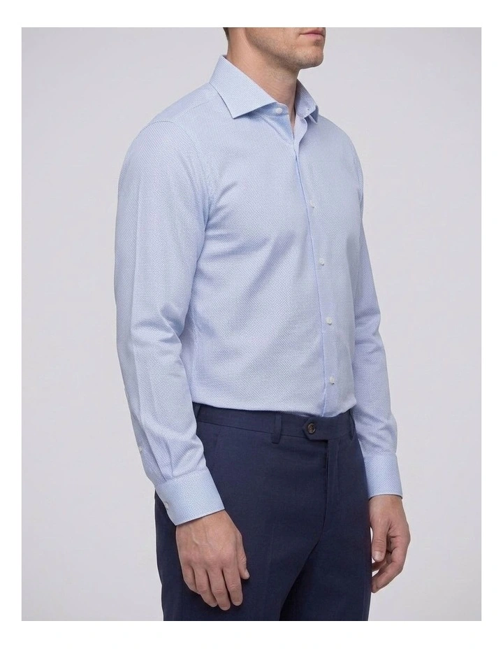 Hobbes Blue Dobby Non-Iron Cotton Shirt image 2