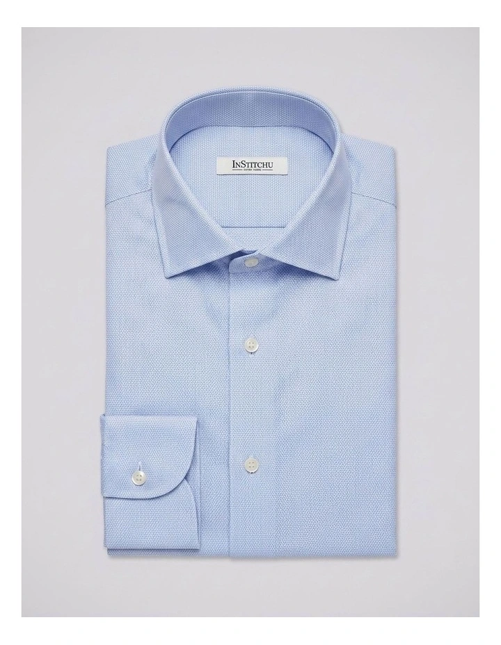Hobbes Blue Dobby Non-Iron Cotton Shirt image 3