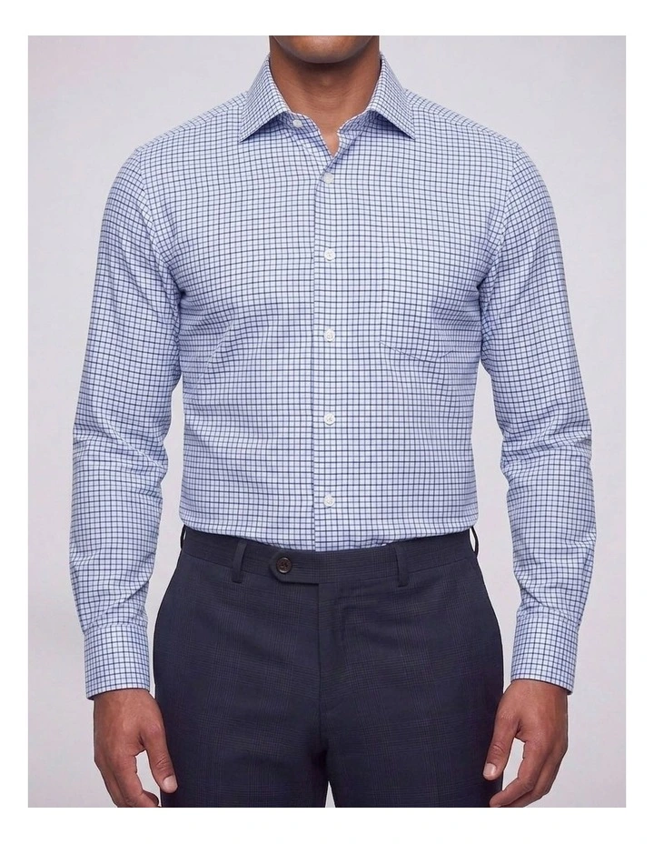 Lovecraft Blue and Navy Tattersall Cotton Shirt image 1