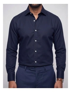 Marco Navy Twill Cotton Shirt