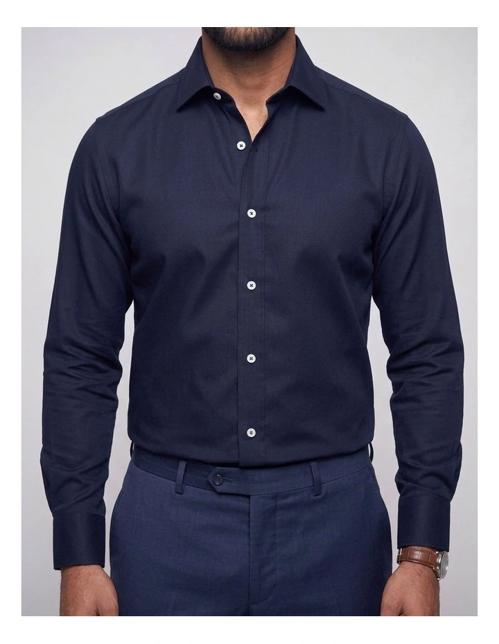 Marco Navy Twill Cotton Shirt image 1