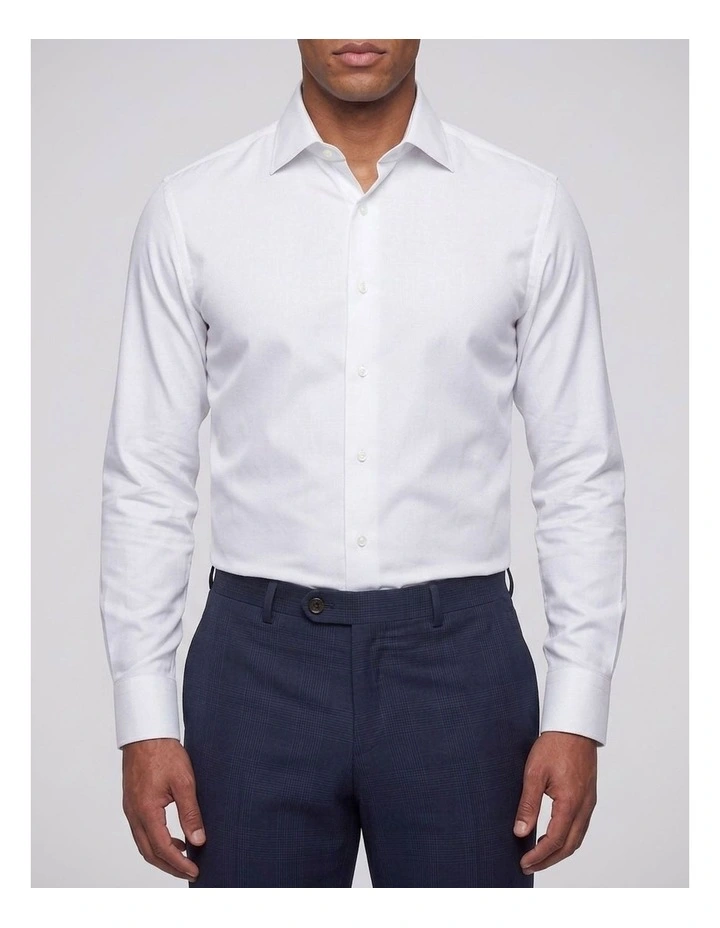 Shark White Textured Cotton Shirt image 1