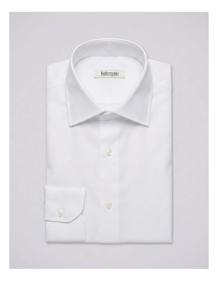Shark White Textured Cotton Shirt image 3