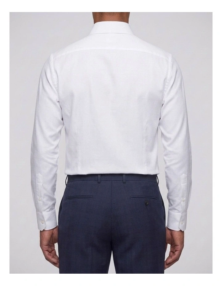 Shark White Textured Cotton Shirt image 4